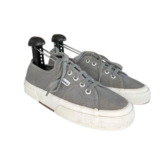 Womens Superga 2750 Cotu Classic Canvas Sneakers Size 7 Gray White - Picture 3 of 6